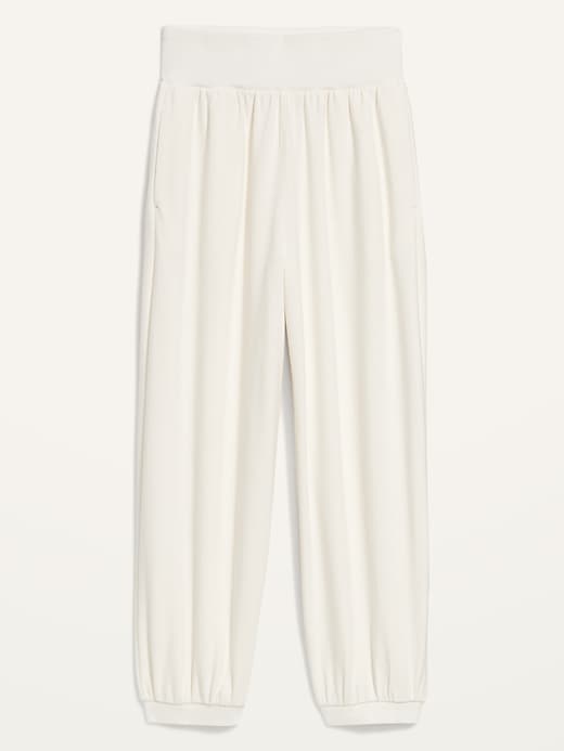 L'image numéro 4 présente Pantalon de jogging en coton ouaté douillet à taille haute longueur cheville pour Femme
