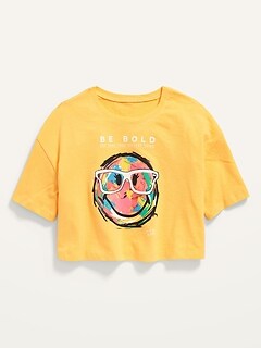 Loose Licensed Pop-Culture Cropped T-Shirt for Girls