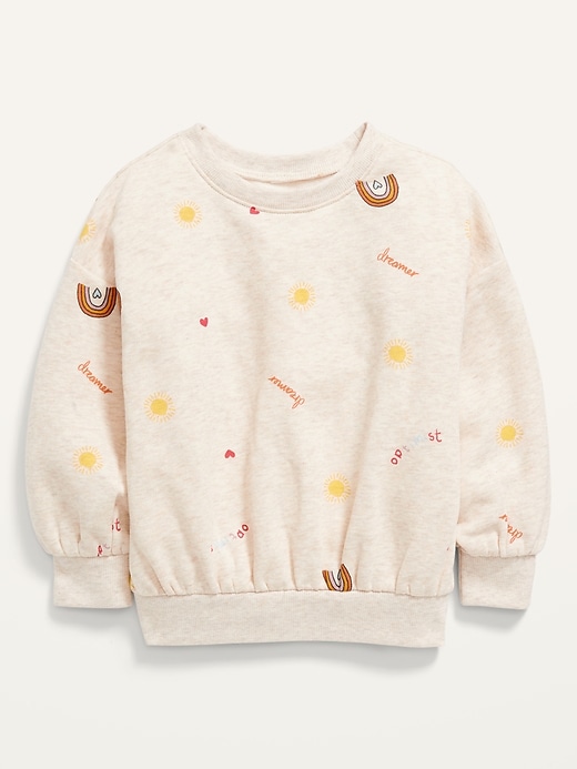 Old Navy - Drop-Shoulder Fleece Sweatshirt for Toddler Girls
