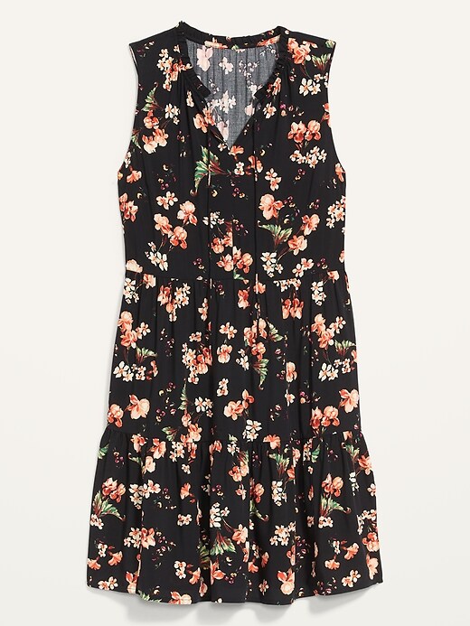Image number 4 showing, Sleeveless Floral-Print Mini Swing Dress for Women