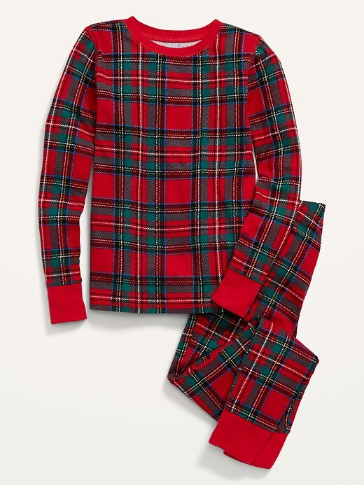 Voir une image plus grande du produit 1 de 1. Pyjama unisexe ajusté à motif à carreaux assorti pour Enfant