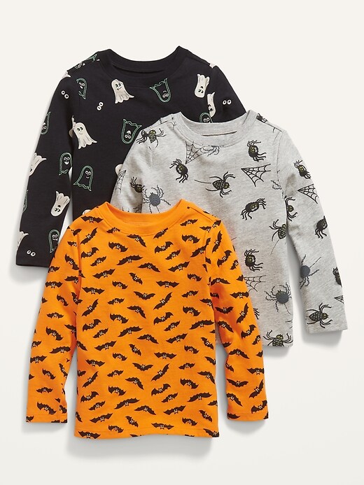 View large product image 1 of 2. Unisex Halloween Long-Sleeve T-Shirt 3-Pack for Toddler