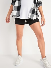Image number 2 showing, Maternity Full-Panel Biker Shorts 2-Pack -- 6-inch inseam