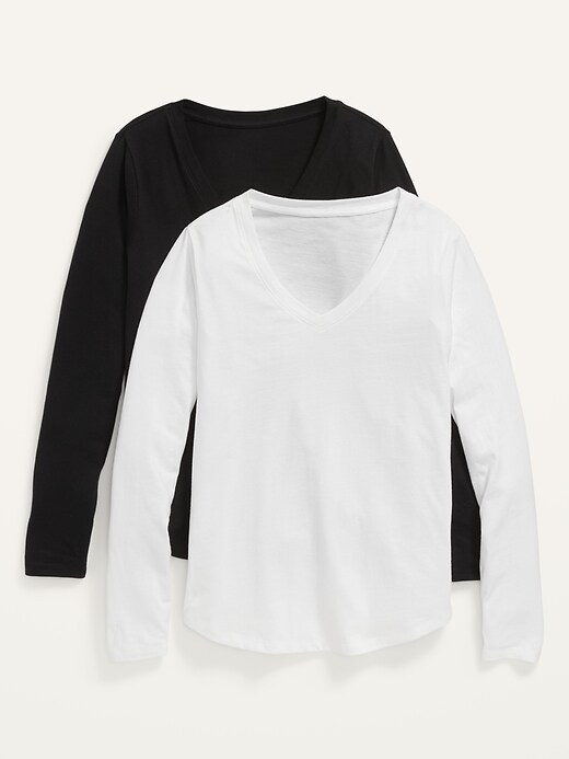View large product image 1 of 2. EveryWear V-Neck Long-Sleeve T-Shirt 2-Pack with Women