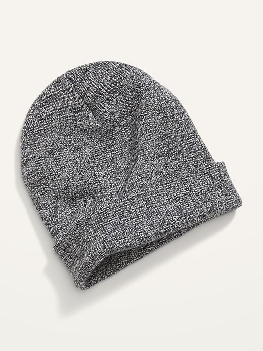 View large product image 1 of 1. Gender-Neutral Marled Wide-Cuff Beanie Hat for Adults