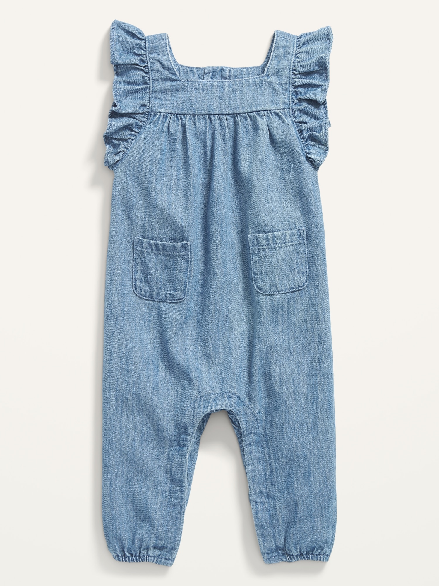 RuffleTrim Chambray OnePiece for Baby Old Navy