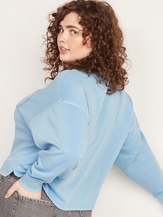 Image number 8 showing, Slouchy Mock-Neck Garment-Dyed Sweatshirt for Women