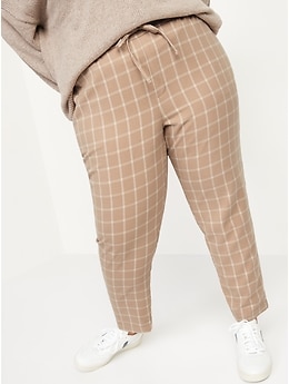 High-Waisted Soft-Brushed Pull-On Ankle Pants for Women