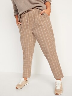 High-Waisted Soft-Brushed Pull-On Ankle Pants for Women