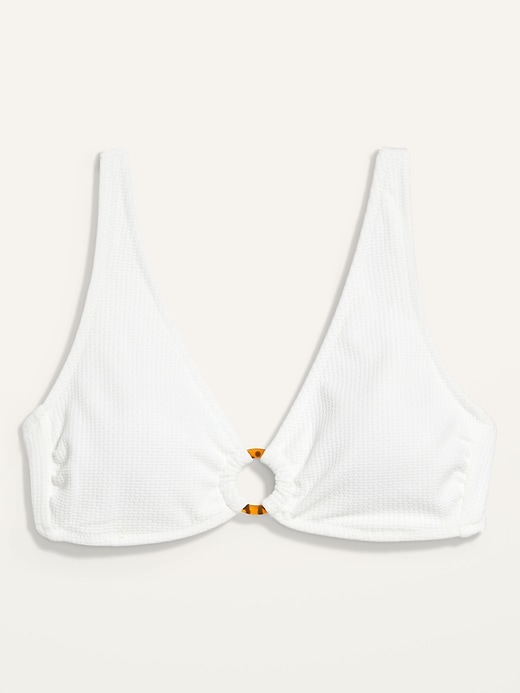 L'image numéro 1 présente Haut de maillot en piqué texturé avec anneau en O pour femme