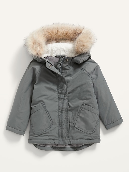 View large product image 1 of 1. Unisex Faux-Fur-Trim Hooded Parka Coat for Toddler
