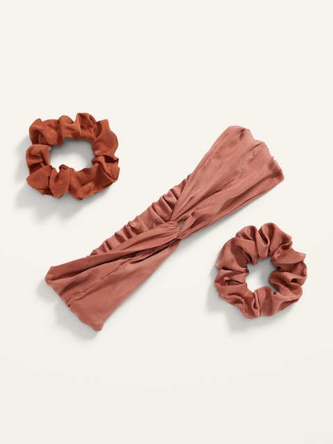 Ensemble pour cheveux 3 pièces pour Femme - Rose Cendré