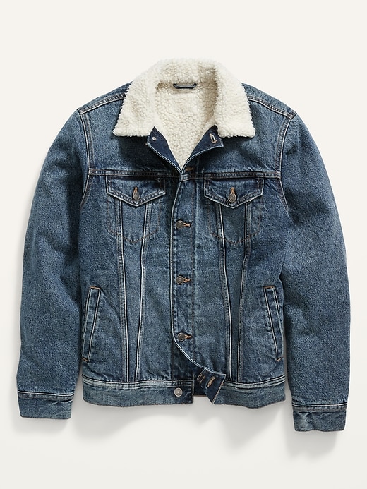 Image number 4 showing, Sherpa-Lined Non-Stretch Jean Jacket