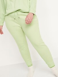 Pantalon de jogging en coton ouaté rétro avec logo à taille mi-basse pour Femme