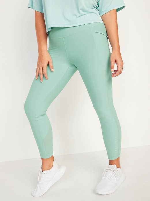 Image number 1 showing, High-Waisted PowerSoft Side-Pocket 7/8-Length Run Leggings for Women