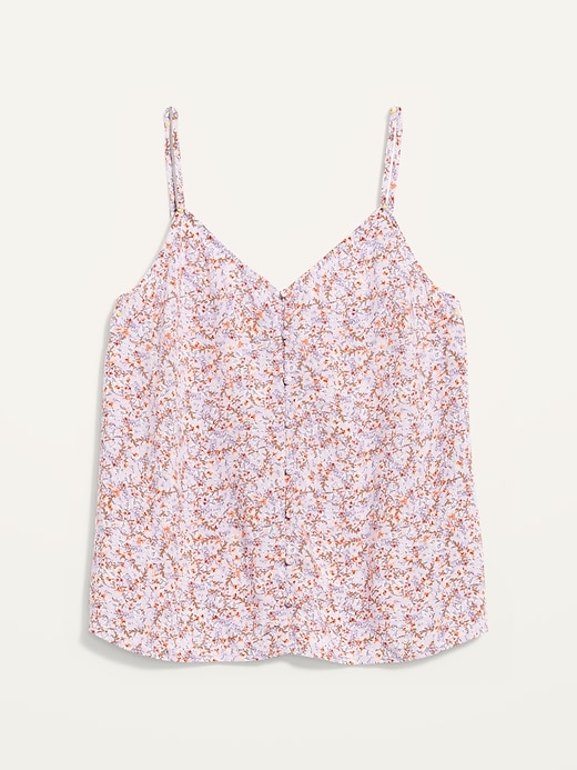 View large product image 2 of 2. Floral-Print Button-Down Cami Top for Women