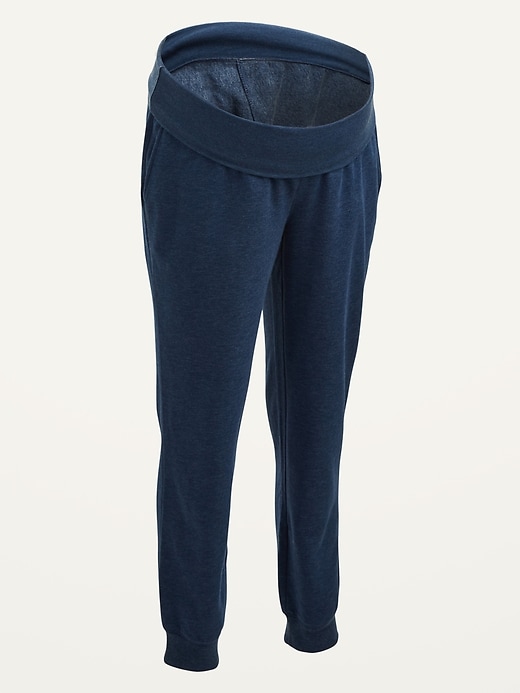 View large product image 2 of 2. Maternity Rollover-Waist Vintage Jogger Sweatpants