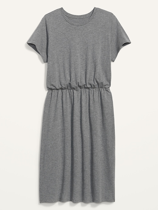 View large product image 2 of 2. Waist-Defined Slub-Knit Plus-Size Midi Dress