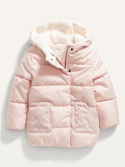 pink puffer jacket old navy