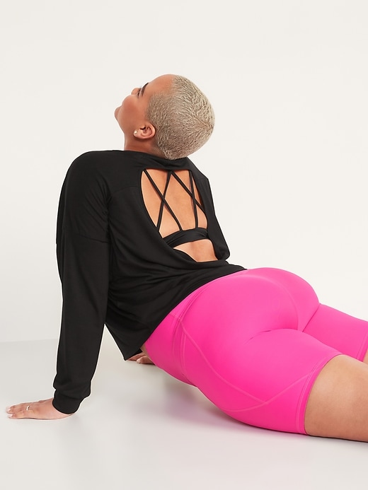 Image number 3 showing, Ultra-Lite Long-Sleeve Cutout Wrap-Back Top