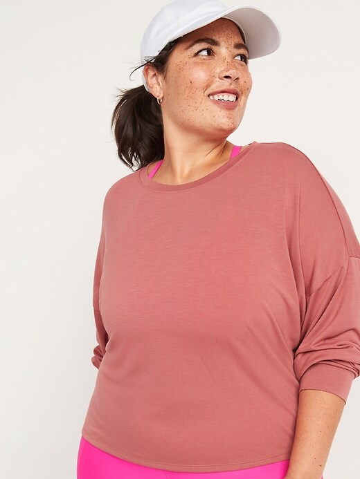 Image number 7 showing, Ultra-Lite Long-Sleeve Cutout Wrap-Back Top for Women
