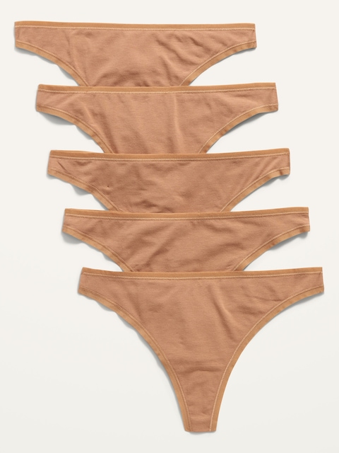 Supima® Cotton-Blend Thong Underwear 5-Pack