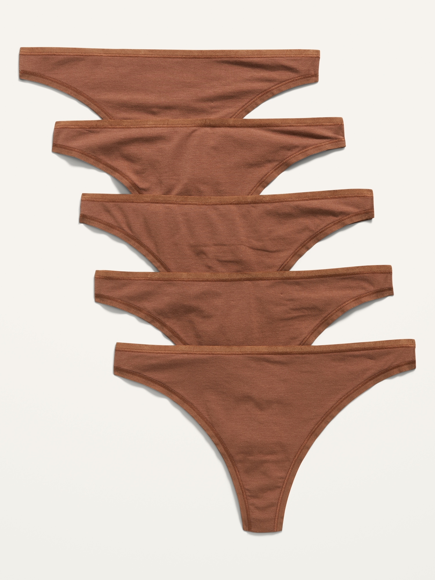 Old Navy Supima&#174 Cotton-Blend Thong Underwear 5-Pack for Women beige. 1