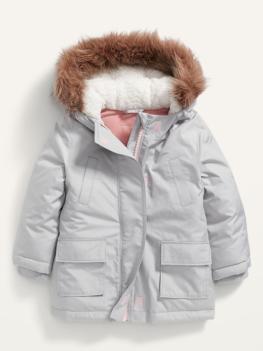 View large product image 1 of 1. Faux-Fur-Trim Hooded Parka for Toddler Girls