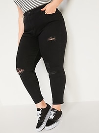 High-Waisted Pop Icon Black Ripped Skinny Jeans