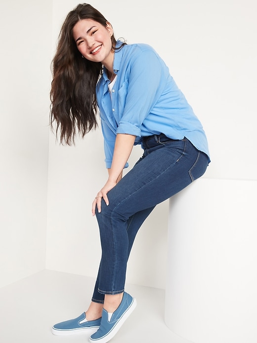 Image number 3 showing, High-Waisted Power Slim Straight Jeans