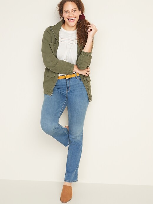 Image number 3 showing, Mid-Rise Medium-Wash Kicker Boot-Cut Jeans for Women