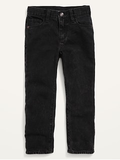 Unisex Loose Non-Stretch Black-Wash Jeans for Toddler