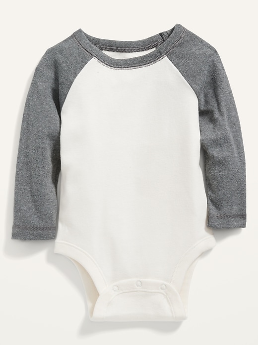 View large product image 1 of 2. Unisex Raglan-Sleeve Bodysuit for Baby