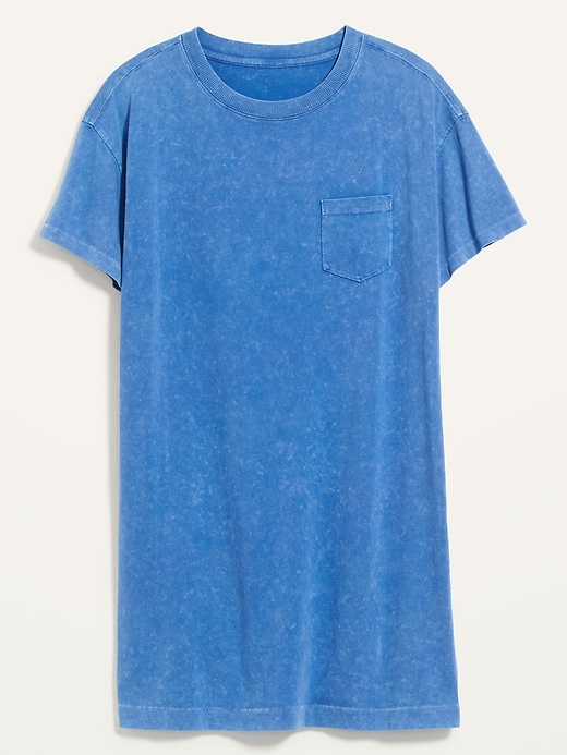 Image number 4 showing, Loose Vintage Short-Sleeve Mineral-Dyed T-Shirt Shift Dress for Women