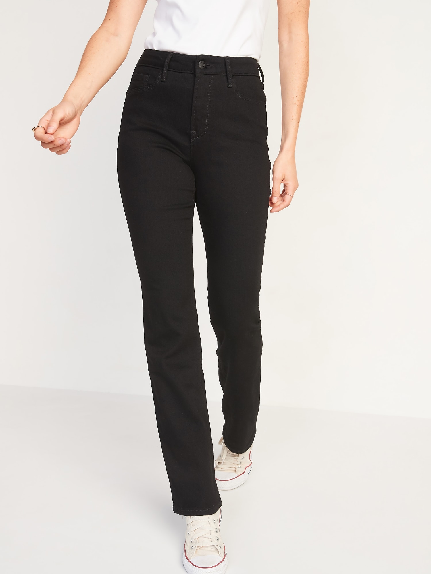 High-Waisted Kicker Boot-Cut Black Jeans for Women | Old Navy