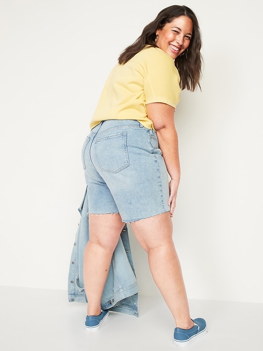 Image number 8 showing, Extra High-Waisted Sky-Hi Button-Fly Cut-Off Jean Shorts for Women -- 7-inch inseam
