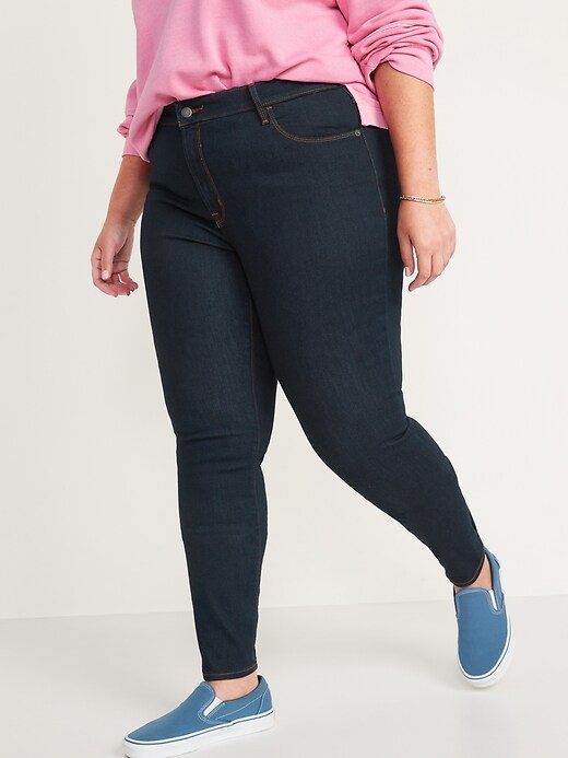 Image number 7 showing, Mid-Rise Pop Icon Skinny Dark-Wash Jeans for Women