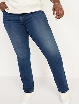 Mid-Rise Dark-Wash Kicker Boot-Cut Jeans for Women