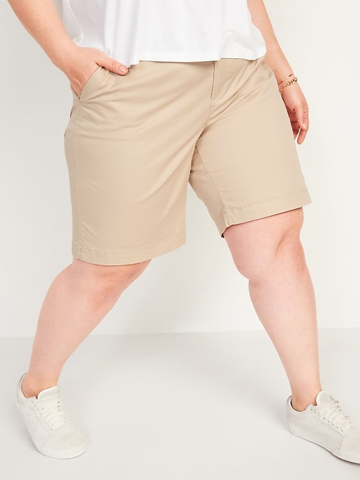 Image number 7 showing, Mid-Rise Twill Everyday Bermuda Shorts for Women - 9-inch inseam