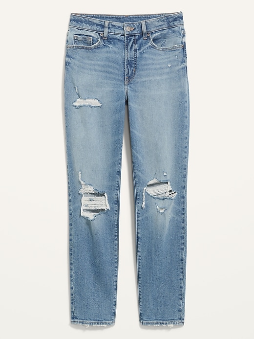 Image number 4 showing, High-Waisted O.G. Straight Ripped Jeans for Women
