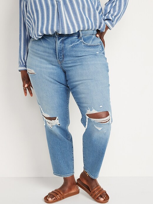 Image number 7 showing, High-Waisted O.G. Straight Ripped Jeans for Women