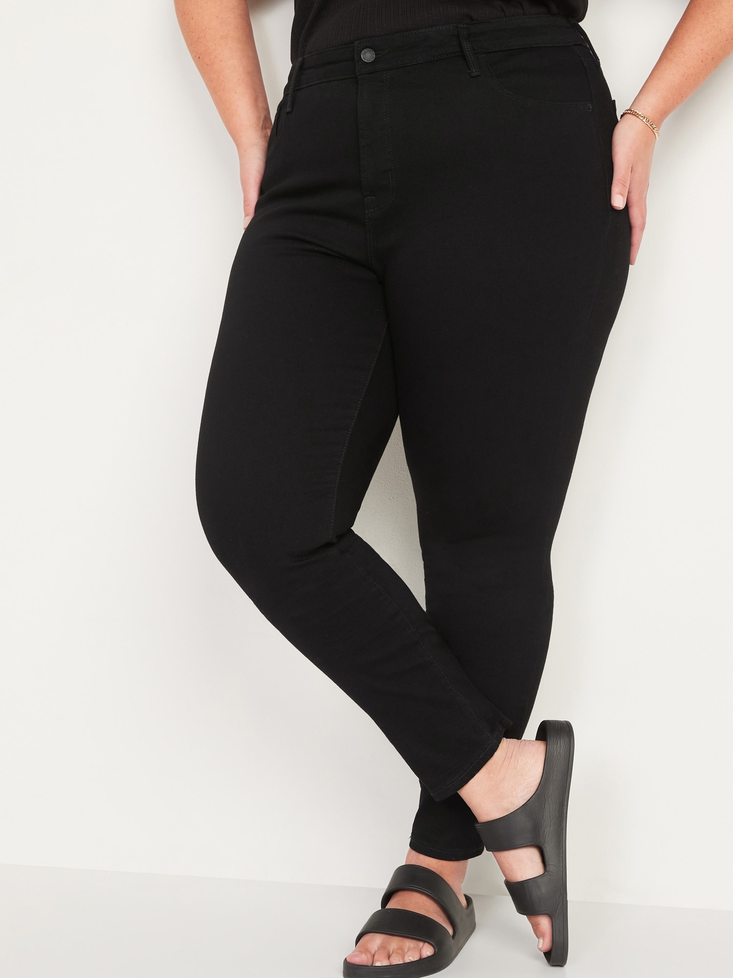 High-Waisted Pop Icon Black Skinny Jeans for Women | Old Navy