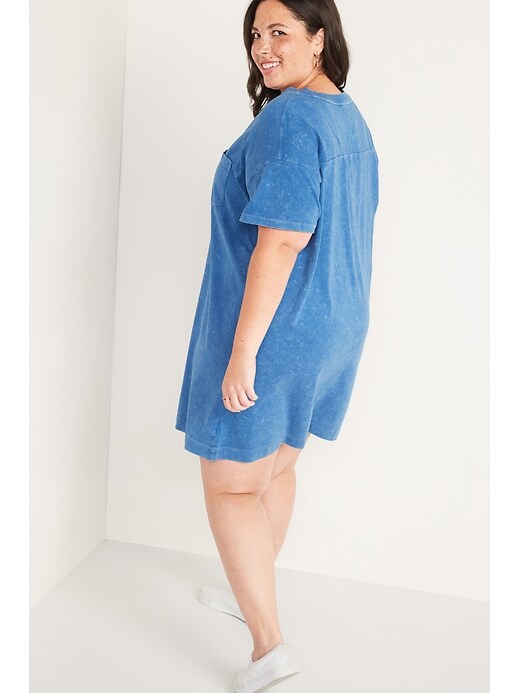 Image number 8 showing, Loose Vintage Short-Sleeve Mineral-Dyed T-Shirt Shift Dress for Women