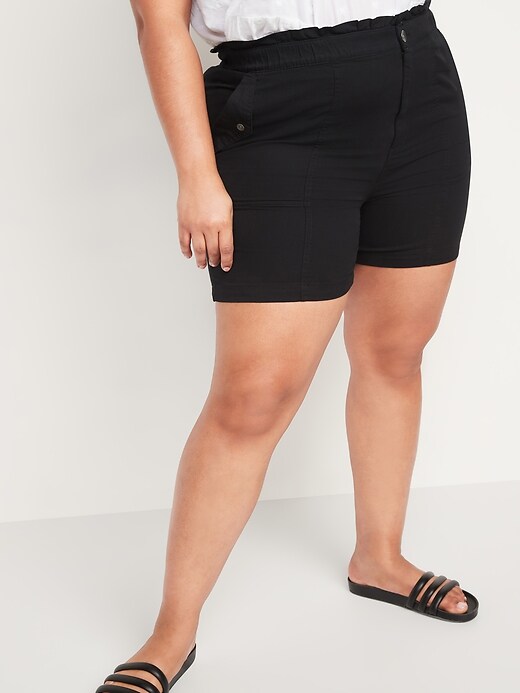 Image number 7 showing, High-Waisted Twill Utility Shorts for Women -- 4.5-inch inseam