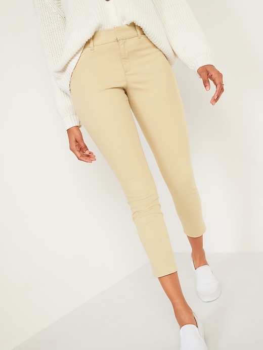 Image number 8 showing, Mid-Rise Pixie Chino Ankle Pants for Women