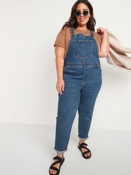 Image number 7 showing, O.G. Straight Dark-Wash Jean Overalls