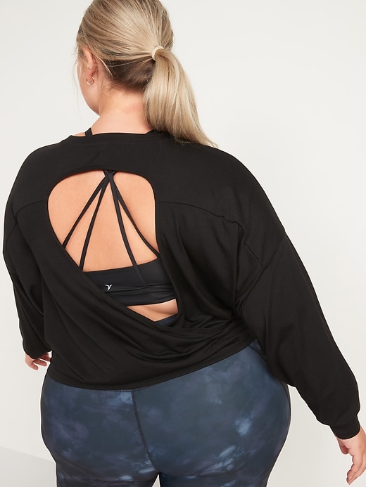 Image number 8 showing, Ultra-Lite Long-Sleeve Cutout Wrap-Back Top