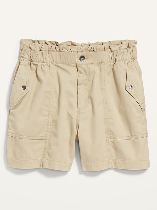 Image number 3 showing, High-Waisted Twill Utility Shorts for Women -- 4.5-inch inseam