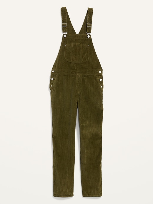 Image number 4 showing, Slouchy Straight Button-Fly Corduroy Workwear Overalls for Women