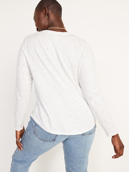 Image number 2 showing, EveryWear Crew-Neck Speckled Long-Sleeve T-Shirt for Women